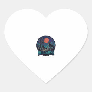 Halloween Est Huilende Wolf Rode Maan Zombie Hand_ Hart Sticker
