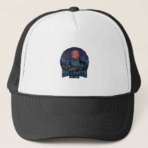 Halloween Est Huilende Wolf Rode Maan Zombie Hand_ Trucker Pet