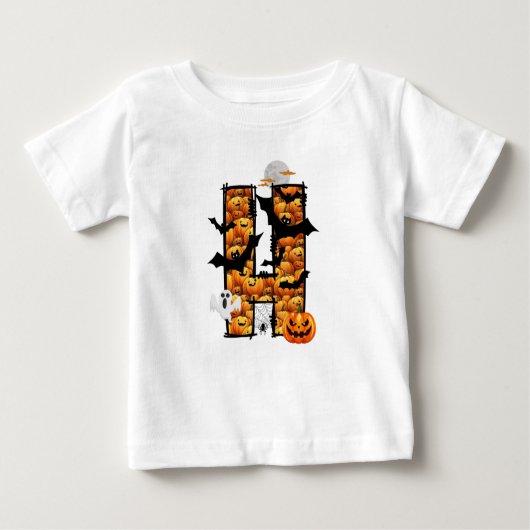 Halloween esthetische letter H baby t-shirt (Voorkant)