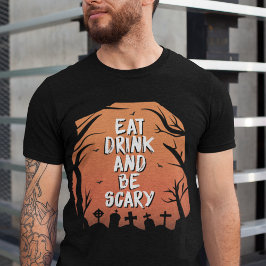 Halloween: eten, Drinken en angstig zijn Tri-Blend Shirt