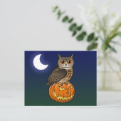 Halloween Eurasian Eagle Owl Briefkaart (Staand voorkant)