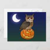 Halloween Eurasian Eagle Owl Briefkaart (Voorkant / Achterkant)