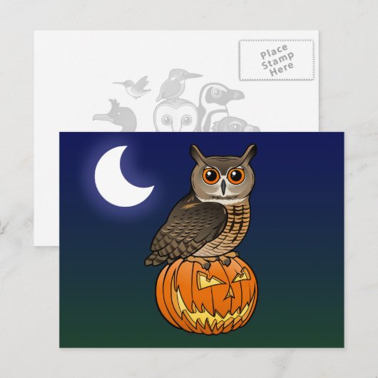Halloween Eurasian Eagle Owl Briefkaart (Voorkant / Achterkant)