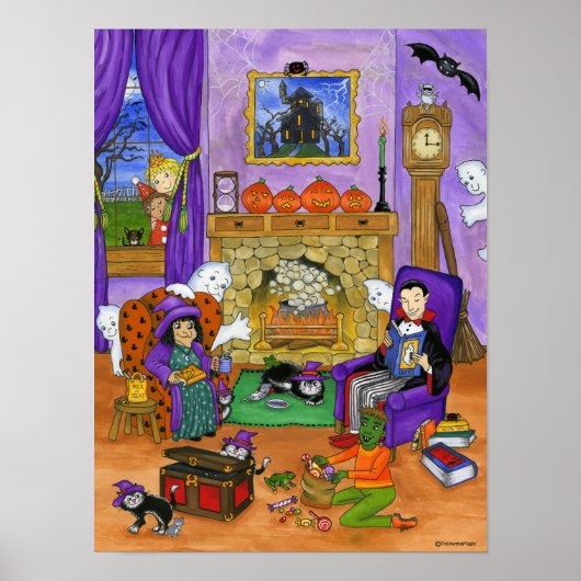 Halloween Eve. Halloween Poster voor kinderen. (Voorkant)