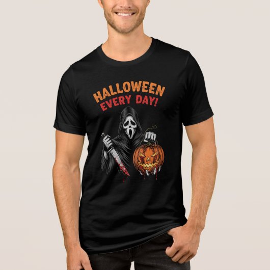 Halloween Every Day Horror Pumpkin Mask T-shirt (Voorkant)