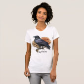 Halloween Evil Black Crow Oranje Bloemen Vrouwen T-shirt (Voorkant volledig)