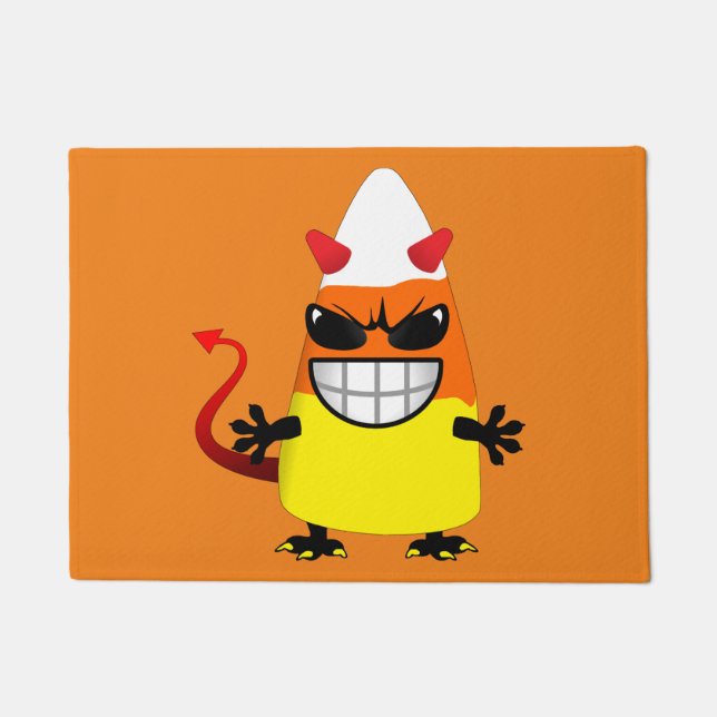 Halloween Evil Candy Corn Deurmat (Voorkant)