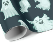 Halloween Evil Ghosts Horror Patroon Cadeaupapier (Rol Hoek)
