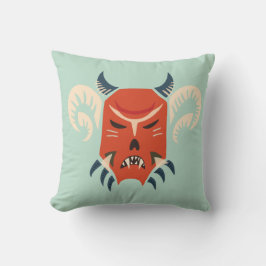 Halloween Evil Horned Demon Mask Kussen