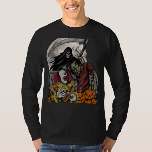 Halloween Evil Killer Demon Clown Horror T-shirt (Voorkant)