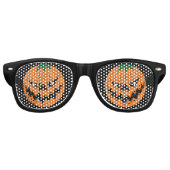Halloween Evil Pumpkin Face Retro Zonnebril (Voorkant)