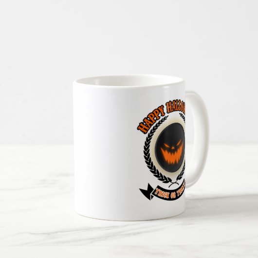Halloween Evil Pumpkin Face Spooky Night Koffiemok (Voorkant rechts)