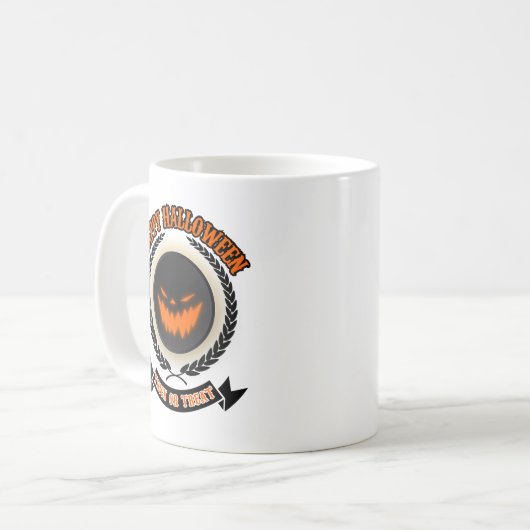 Halloween Evil Pumpkin Face Spooky Night Koffiemok (Voorkant links)