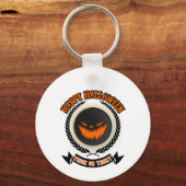 Halloween Evil Pumpkin Face Spooky Night Sleutelhanger (Achterkant)