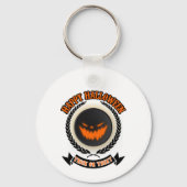 Halloween Evil Pumpkin Face Spooky Night Sleutelhanger (Achterkant)