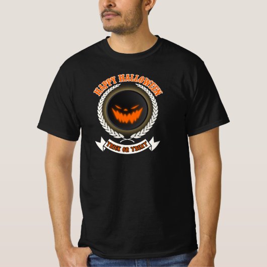 Halloween Evil Pumpkin Face Spooky Night T-shirt (Voorkant)