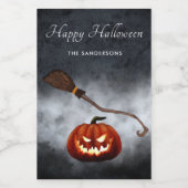 Halloween Evil Pumpkin gepersonaliseerd Wijn Etiket (Enkel label)