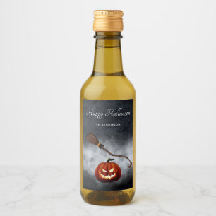 Halloween Evil Pumpkin gepersonaliseerd Wijn Etiket