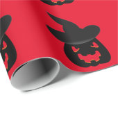 Halloween Evil Pumpkin Wrapping Paper Cadeaupapier (Rol Hoek)