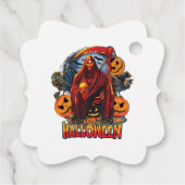 Halloween Evil skeleton, pompoen Bedankjes Labels (Achterkant)