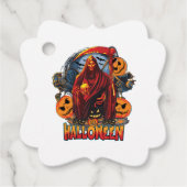 Halloween Evil skeleton, pompoen Bedankjes Labels (Voorkant)