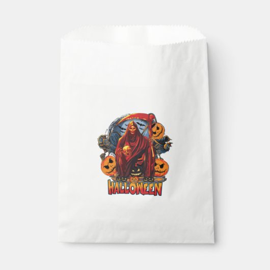 Halloween Evil skeleton, pompoen Bedankzakje (Voorkant)