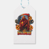 Halloween Evil skeleton, pompoen Cadeaulabel (Voorkant)