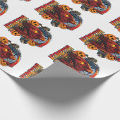 Halloween Evil skeleton, pompoen Cadeaupapier (Hoek)