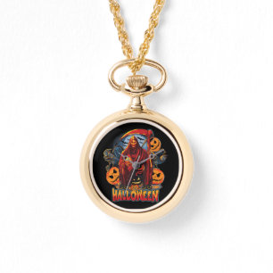 Halloween Evil skeleton, pompoen Horloge