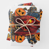 Halloween Evil skeleton, pompoen Inpakpapier Vel (In situ)