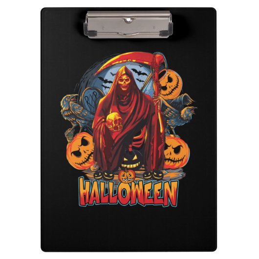 Halloween Evil skeleton, pompoen Klembord (Voorkant)