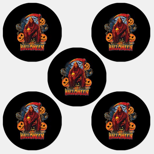 Halloween Evil skeleton, pompoen Labels (Groep)