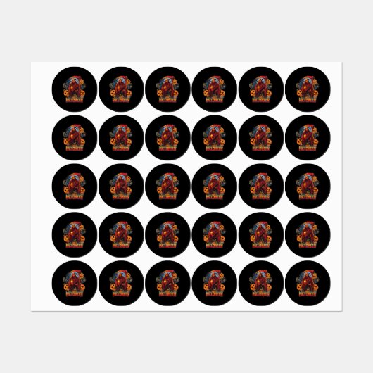 Halloween Evil skeleton, pompoen Labels (Vel)