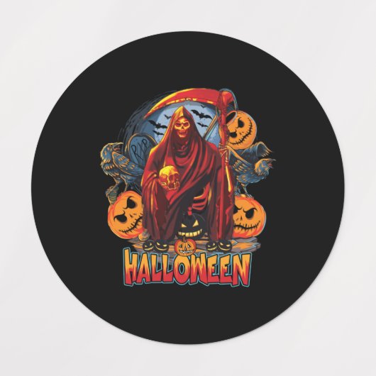 Halloween Evil skeleton, pompoen Labels (Design 2)