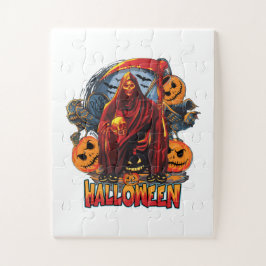 Halloween Evil skeleton, pompoen Legpuzzel
