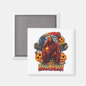 Halloween Evil skeleton, pompoen Magneet (Voorkant / Achterkant)
