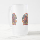 Halloween Evil skeleton, pompoen Matglas Bierpul (Voorkant links)