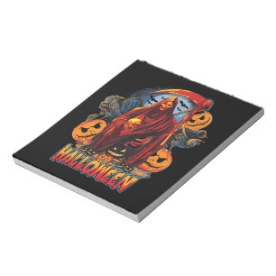 Halloween Evil skeleton, pompoen Notitieblok