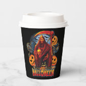 Halloween Evil skeleton, pompoen Papieren Bekers (Achterkant)