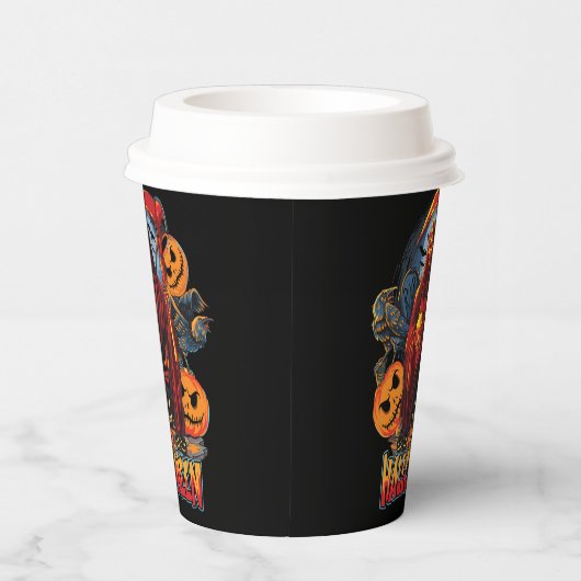 Halloween Evil skeleton, pompoen Papieren Bekers (Rechts)