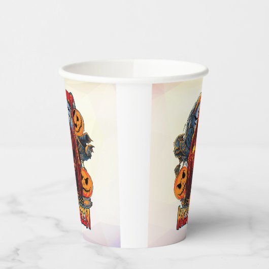 Halloween Evil skeleton, pompoen Papieren Bekers (Links)