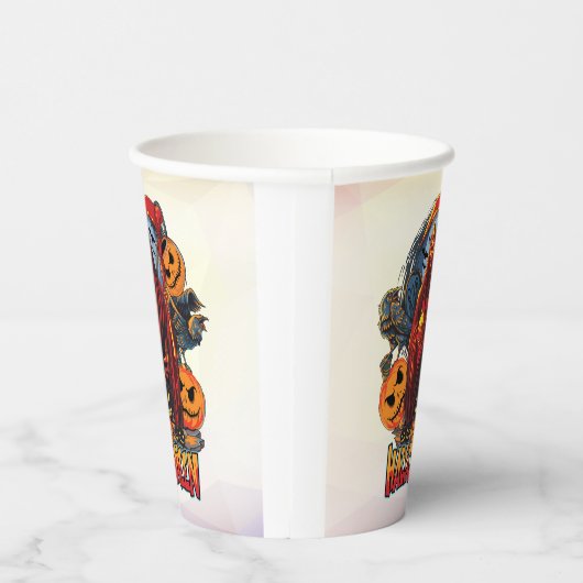 Halloween Evil skeleton, pompoen Papieren Bekers (Rechts)