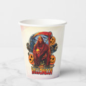 Halloween Evil skeleton, pompoen Papieren Bekers (Voorkant)