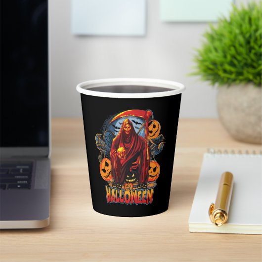 Halloween Evil skeleton, pompoen Papieren Bekers (Insitu)