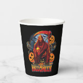 Halloween Evil skeleton, pompoen Papieren Bekers (Achterkant)