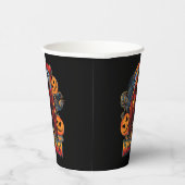 Halloween Evil skeleton, pompoen Papieren Bekers (Rechts)