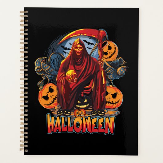 Halloween Evil skeleton, pompoen Planner (Voorkant)
