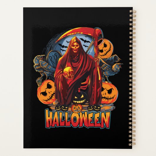 Halloween Evil skeleton, pompoen Planner (Achterkant)