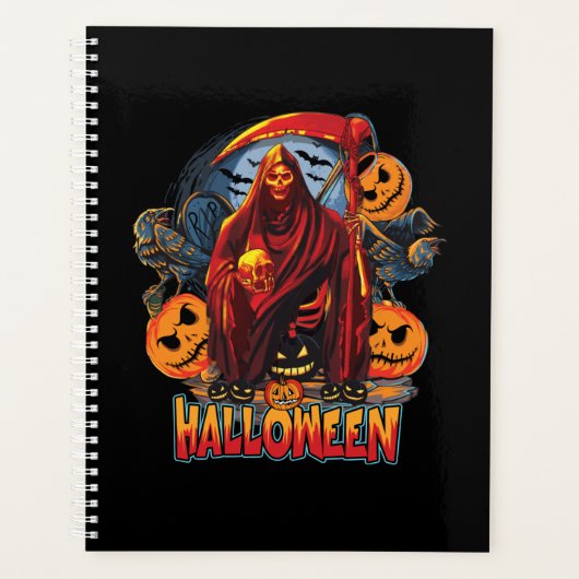 Halloween Evil skeleton, pompoen Planner (Voorkant)