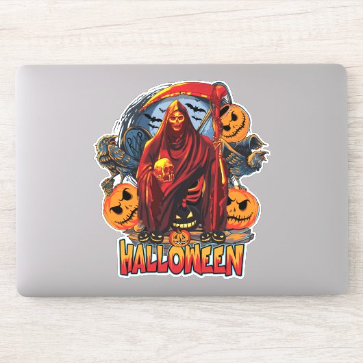 Halloween Evil skeleton, pompoen Sticker (Computer)